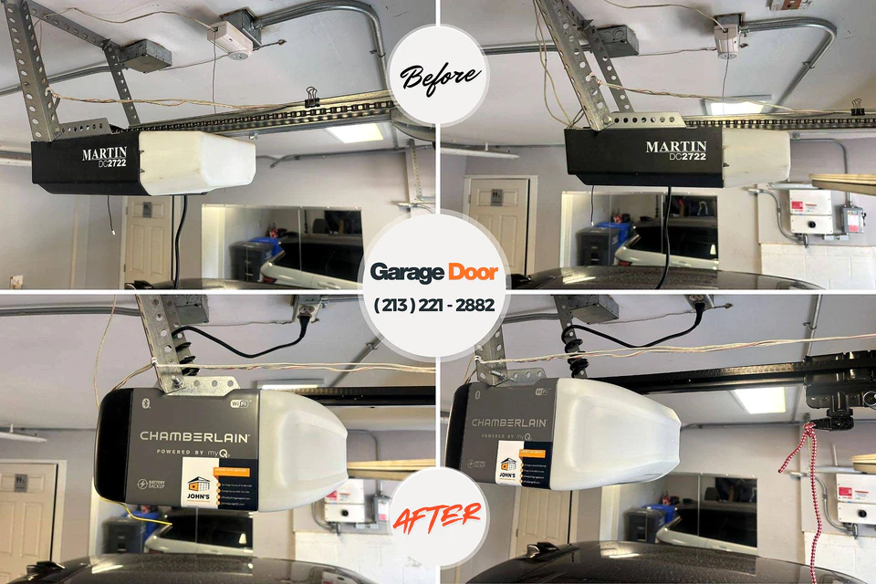 Before and after: garage door repair North Potomac, MD